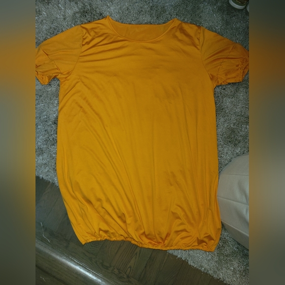 Know Fashion Style Yellow Casual Solid Basic O Neck Short Sleeve Dress Size: 3x - Picture 2 of 6